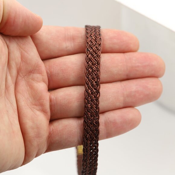 Weave Lace Gothic Choker Adjustable Length Brown trim chokers (#74) - Picture 3 of 10